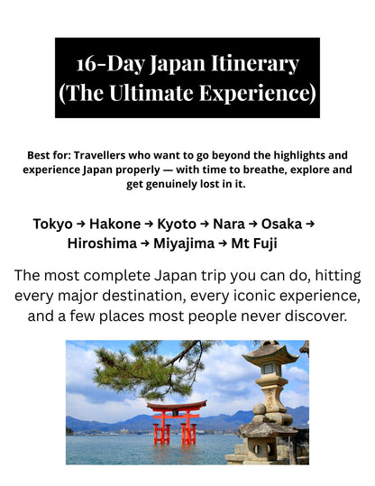 Wanderlist: Japan - 16 day itinerary